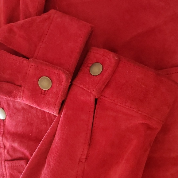 RAFAELLA SPRT Genuine Suede Trucker Jacket Western - Picture 5 of 9